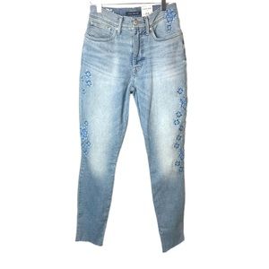 Lucky Brand Bridgette Skinny Ankle High Rise Embroidered NWT